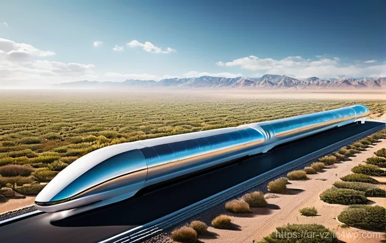 하이퍼루프 시스템의 에너지 공급 체계 - **Hyperloop Pod Speed and Maglev in a Vacuum Tube**
    A futuristic, highly aerodynamic Hyperloop p...