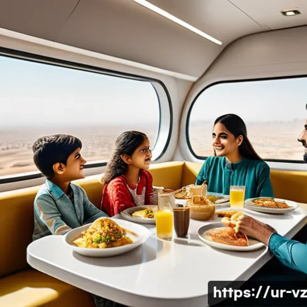 하이퍼루프 교통의 법적 및 제도적 고려사항 - A vibrant, futuristic scene showing a diverse Pakistani family (father, mother, two school-aged chil...